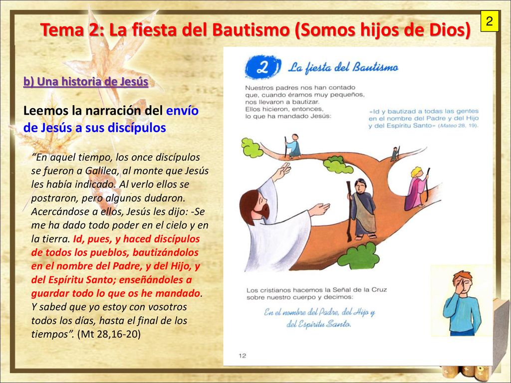 Tema 2: La fiesta del Bautismo (Somos hijos de Dios)