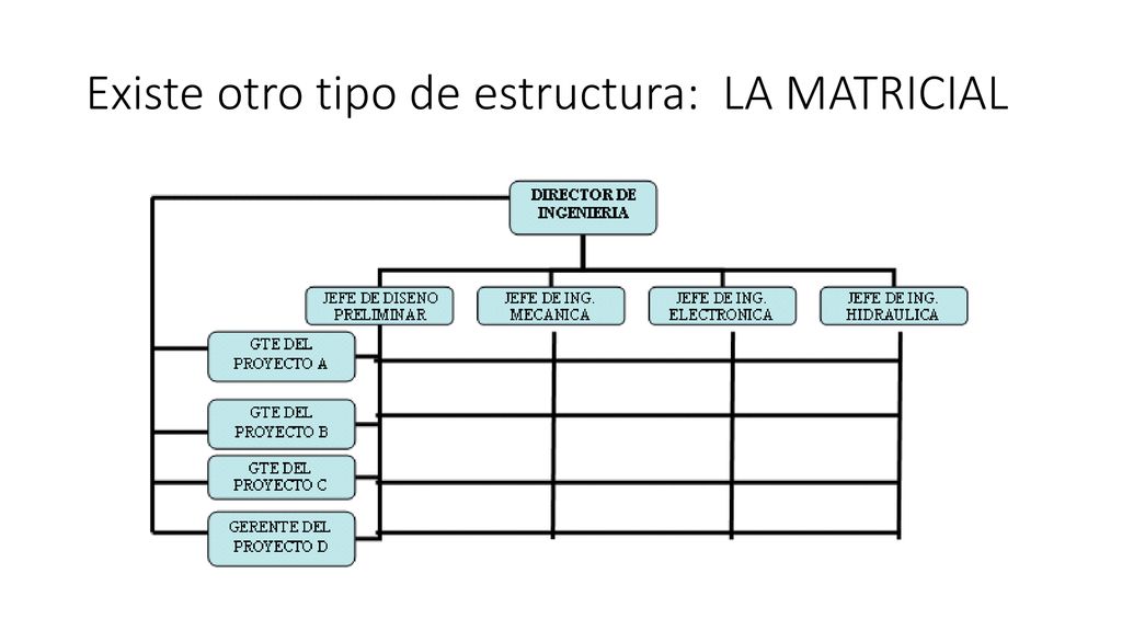 Existe otro tipo de estructura: LA MATRICIAL