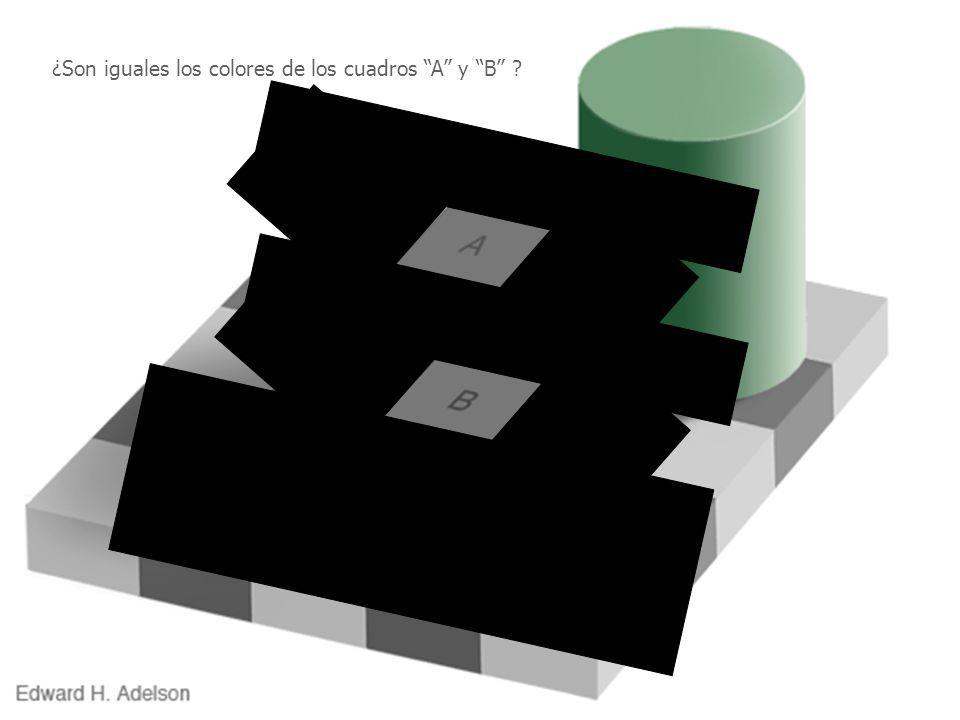 ¿Son iguales los colores de los cuadros A y B