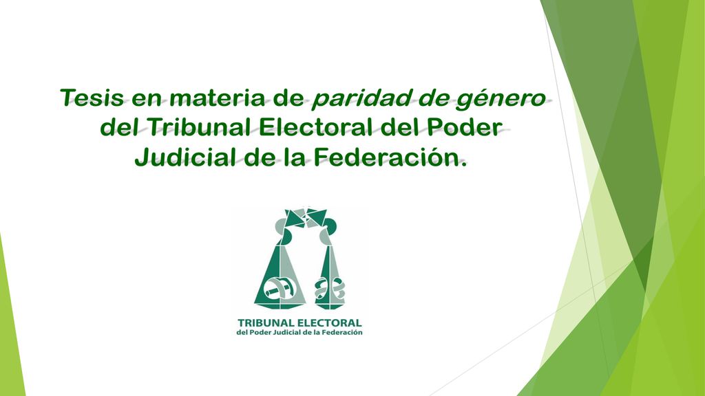 Tesis en materia de paridad de género del Tribunal Electoral del Poder Judicial de la Federación.