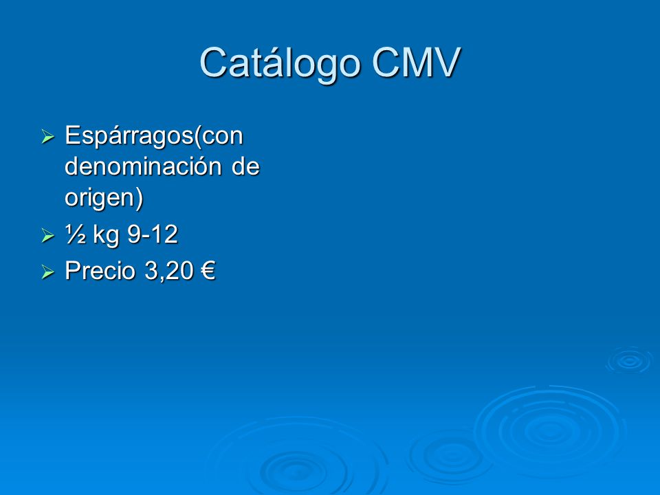 Catálogo CMV Espárragos(con denominación de origen) ½ kg 9-12