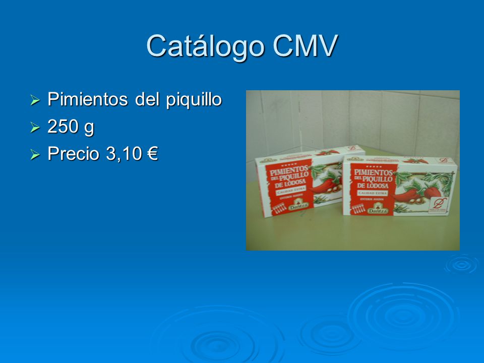 Catálogo CMV Pimientos del piquillo 250 g Precio 3,10 €