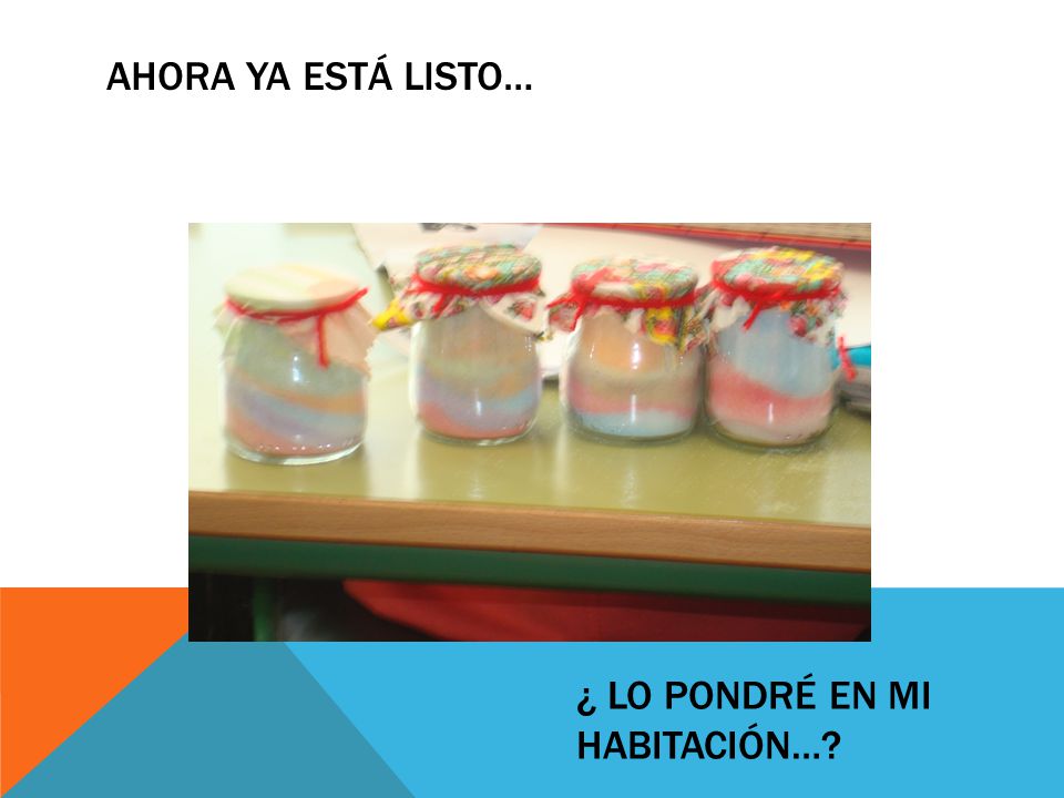 Ahora ya está listo… ¿ lo pondré en mi habitación…