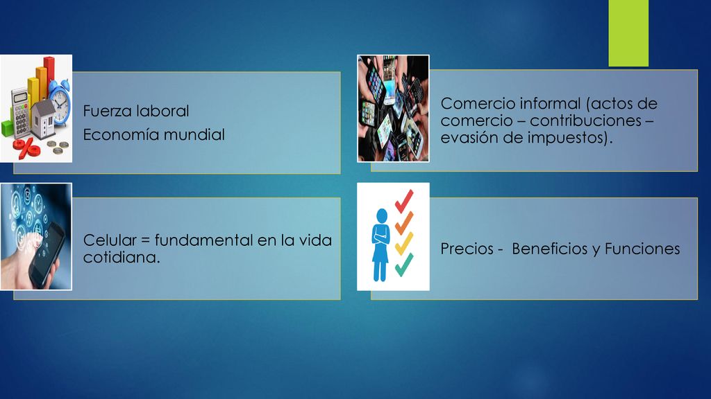 Fuerza laboral Economía mundial. Comercio informal (actos de comercio – contribuciones – evasión de impuestos).