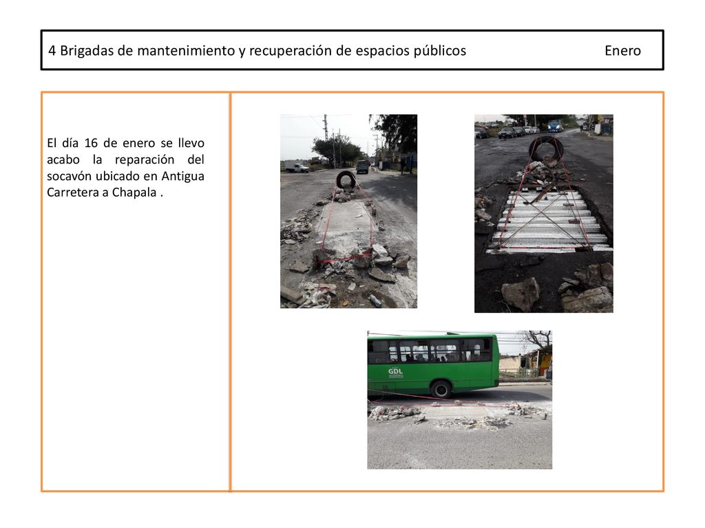 4 Brigadas de mantenimiento y recuperación de espacios públicos Enero