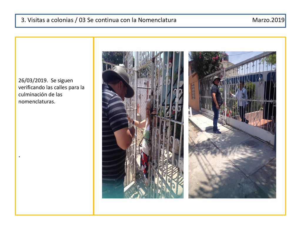 3. Visitas a colonias / 03 Se continua con la Nomenclatura Marzo.2019