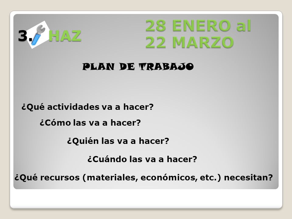 28 ENERO al 22 MARZO 3. HAZ PLAN DE TRABAJO
