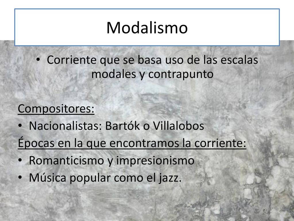 Corriente que se basa uso de las escalas modales y contrapunto