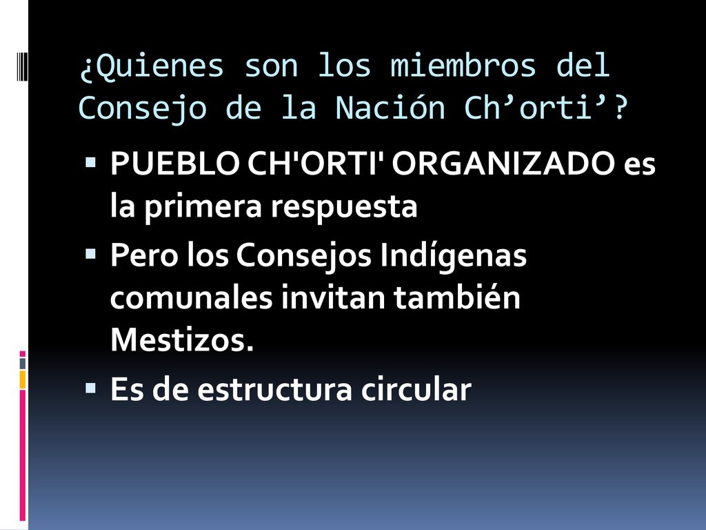 ¿Quienes son los miembros del Consejo de la Nación Ch’orti’