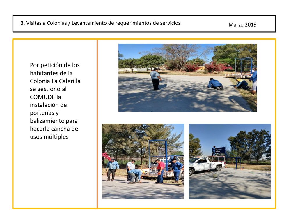 3. Visitas a Colonias / Levantamiento de requerimientos de servicios