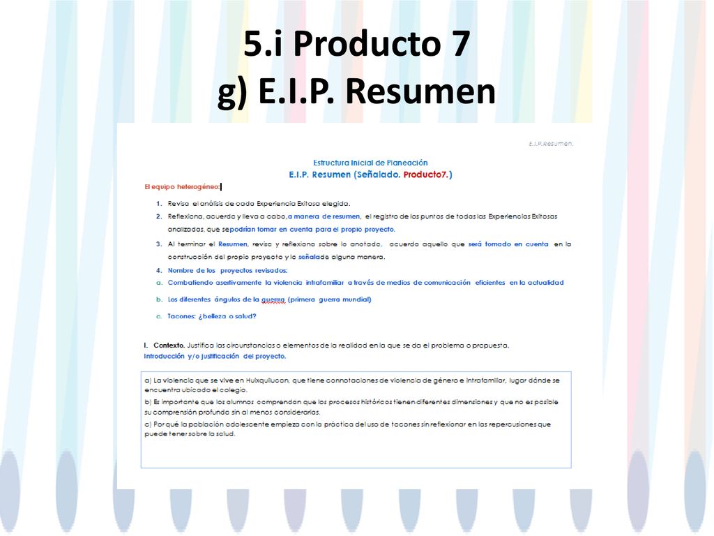 5.i Producto 7 g) E.I.P. Resumen
