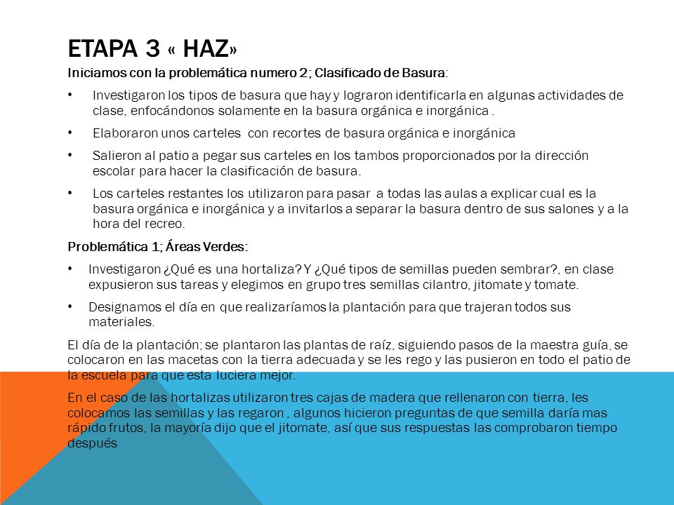 ETAPA 3 « haz» Iniciamos con la problemática numero 2; Clasificado de Basura:
