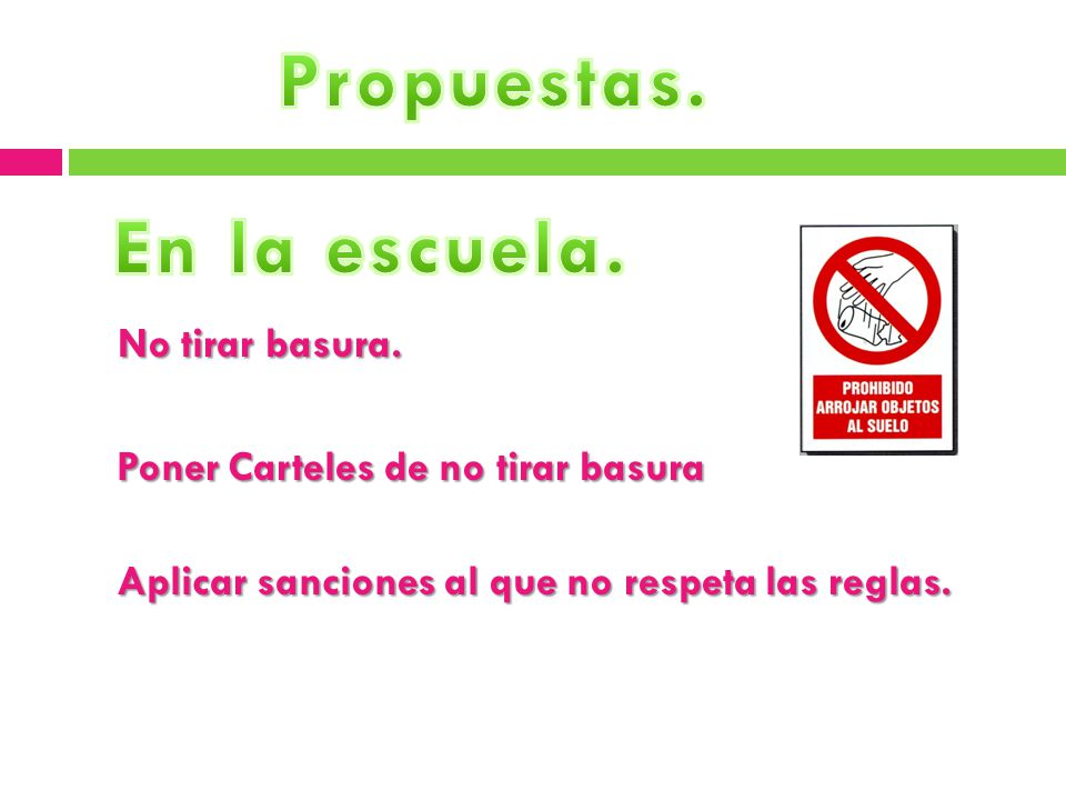 Propuestas. En la escuela.