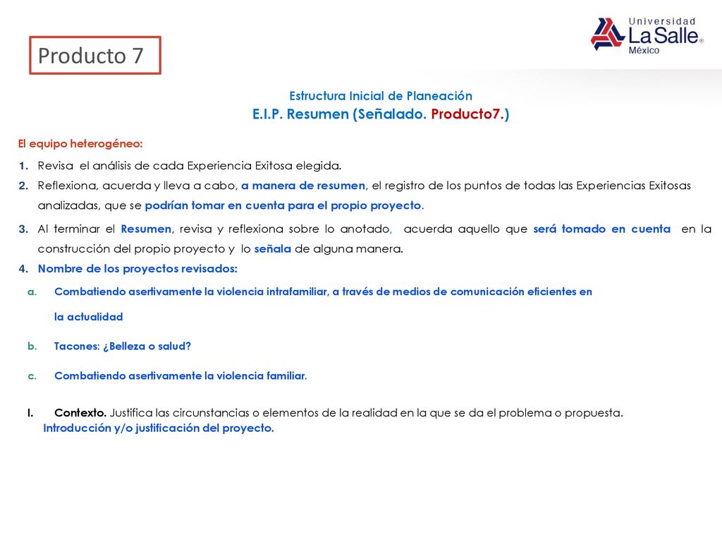 Producto 7 E.I.P. Resumen (Señalado. Producto7.)