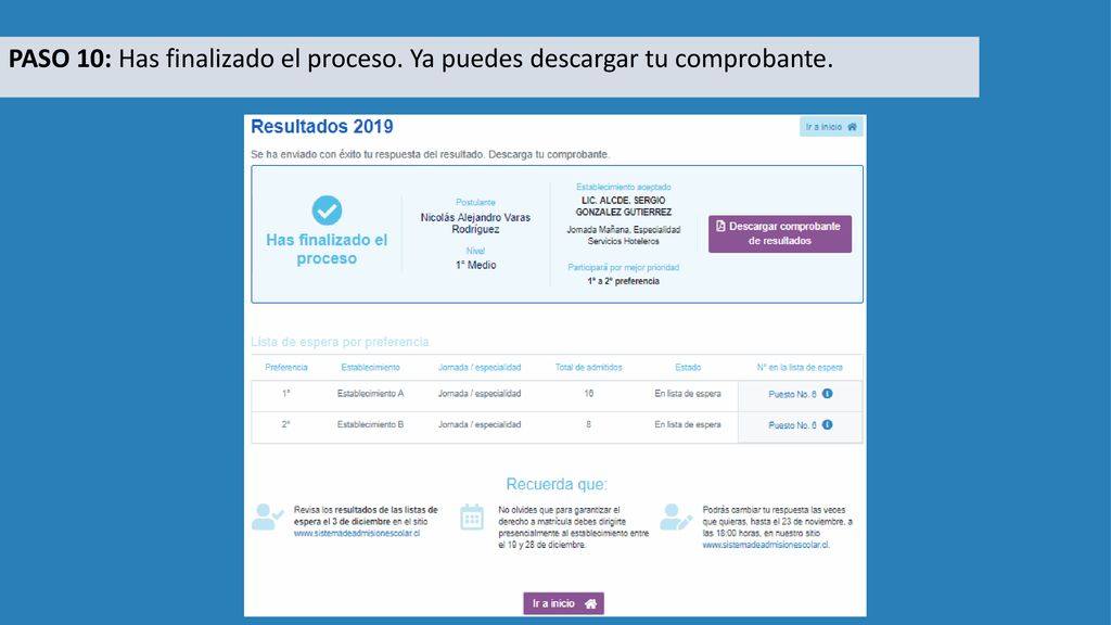 PASO 10: Has finalizado el proceso. Ya puedes descargar tu comprobante.