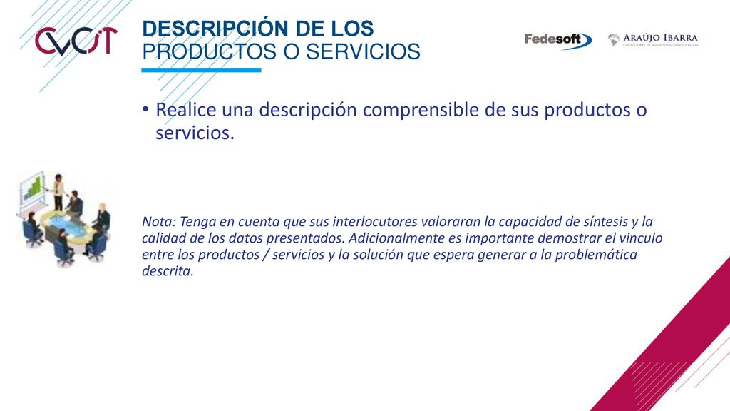 DESCRIPCIÓN DE LOS PRODUCTOS O SERVICIOS