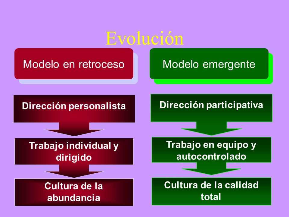 Evolución Modelo en retroceso Modelo emergente Dirección personalista