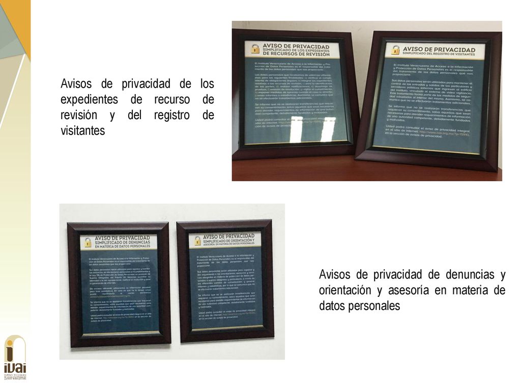 Avisos de privacidad de los expedientes de recurso de revisión y del registro de visitantes