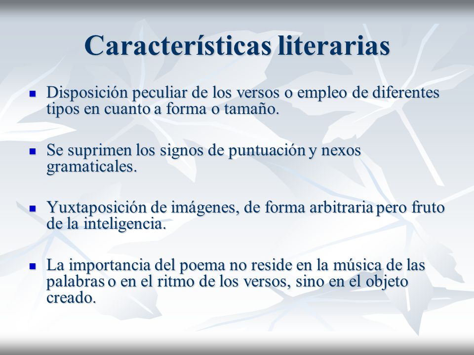 Características literarias