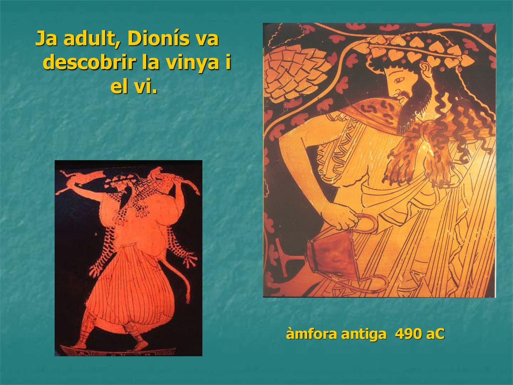 Ja adult, Dionís va descobrir la vinya i el vi.