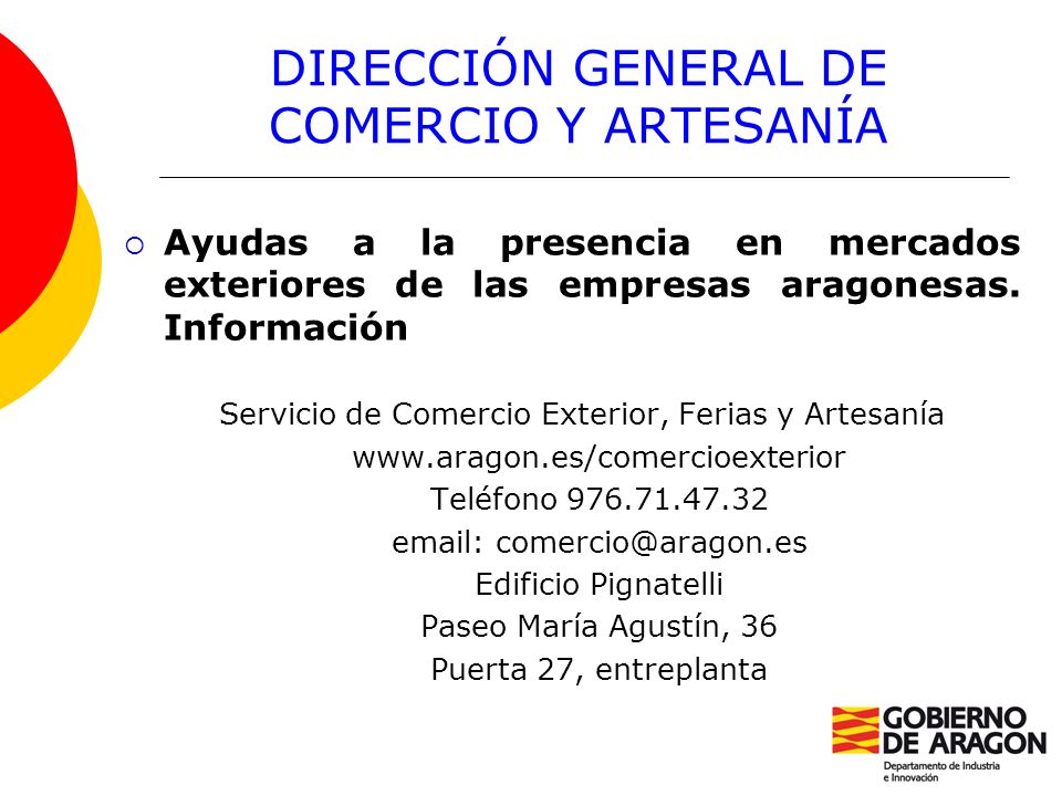 DIRECCIÓN GENERAL DE COMERCIO Y ARTESANÍA