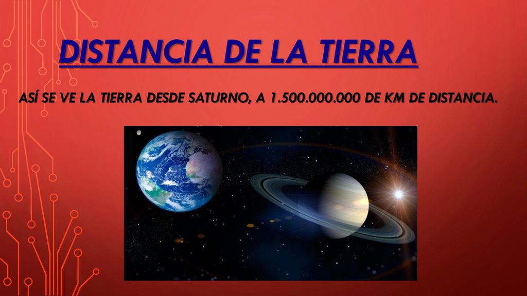 distancia DE LA TIERRA ASÍ SE VE LA TIERRA DESDE SATURNO, A DE KM DE DISTANCIA.