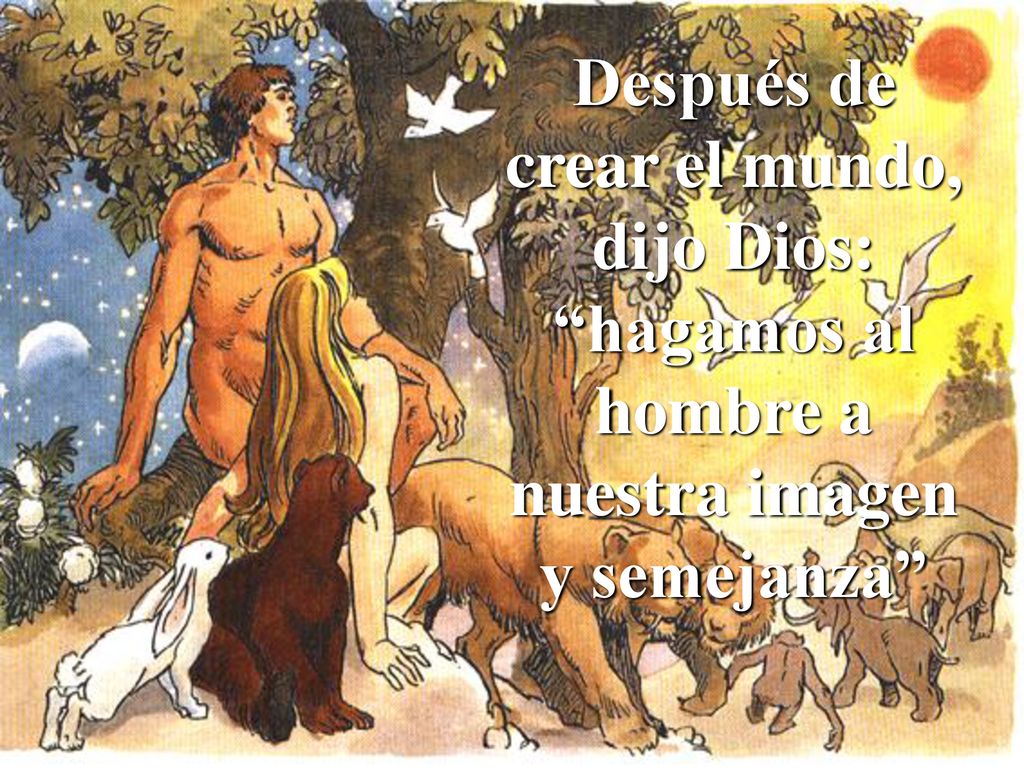 Después de crear el mundo, dijo Dios: hagamos al hombre a nuestra imagen y semejanza