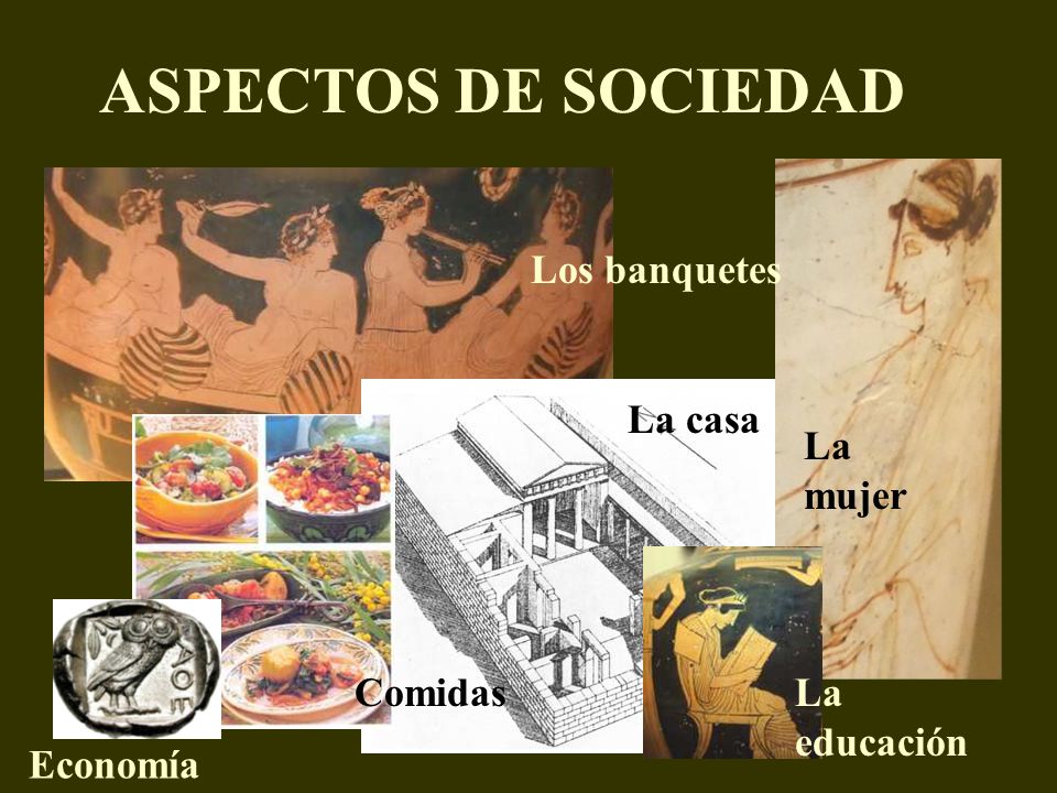 ASPECTOS DE SOCIEDAD Los banquetes La casa La mujer Comidas