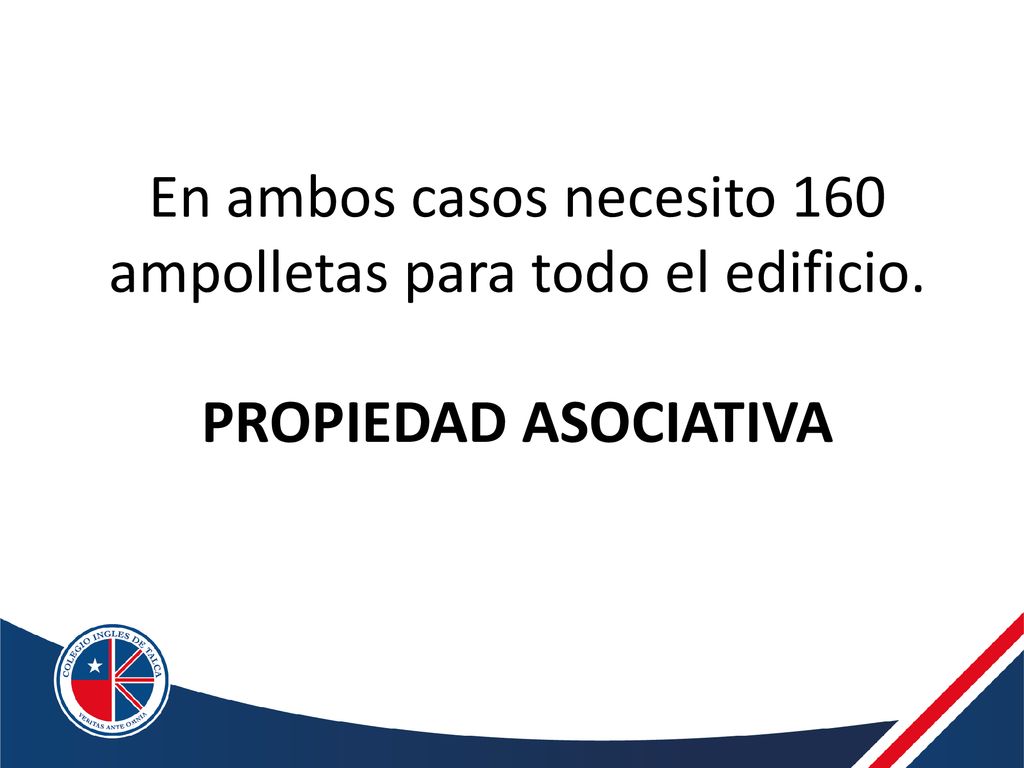 En ambos casos necesito 160 ampolletas para todo el edificio