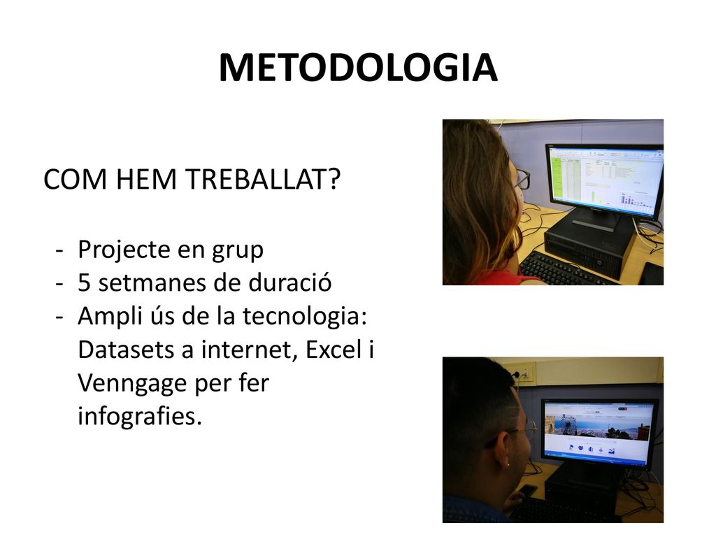 METODOLOGIA COM HEM TREBALLAT Projecte en grup 5 setmanes de duració