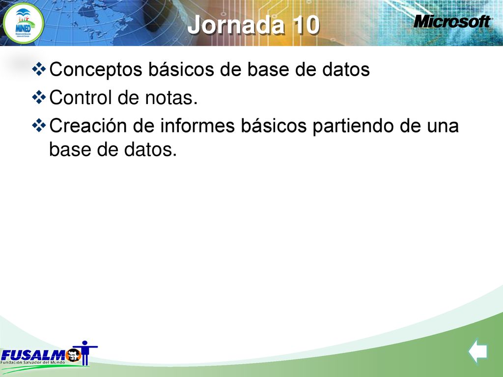 Jornada 10 Conceptos básicos de base de datos Control de notas.