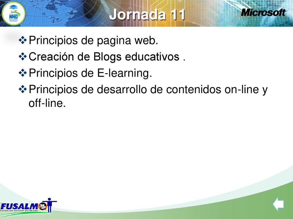 Jornada 11 Principios de pagina web. Creación de Blogs educativos .