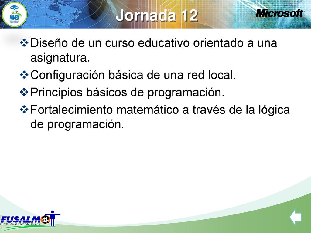 Jornada 12 Diseño de un curso educativo orientado a una asignatura.