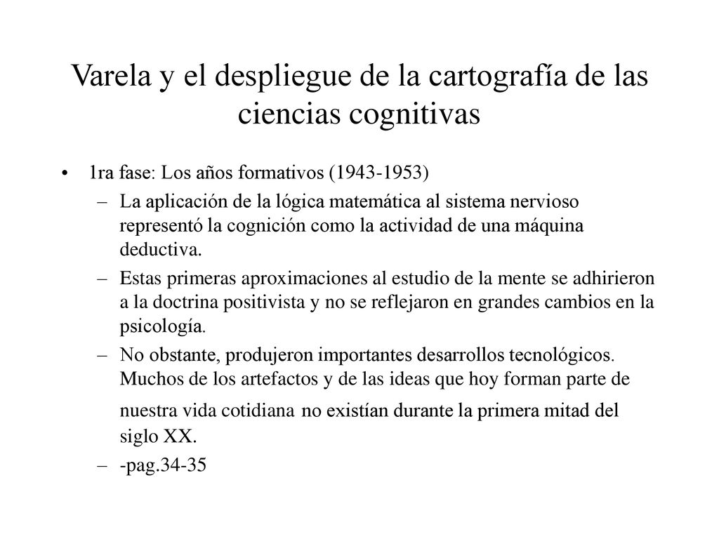 Varela y el despliegue de la cartografía de las ciencias cognitivas