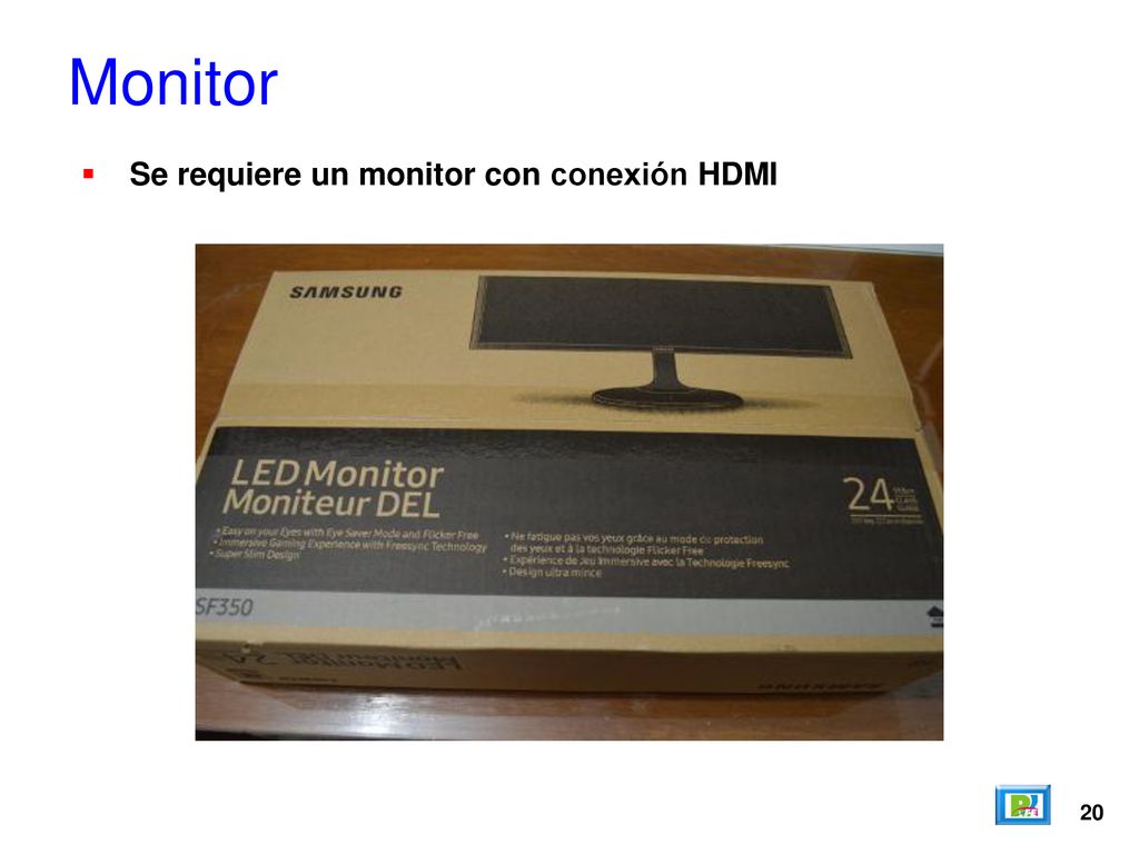 Monitor Se requiere un monitor con conexión HDMI 20