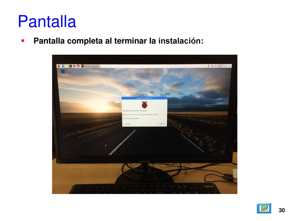 Pantalla Pantalla completa al terminar la instalación: 30