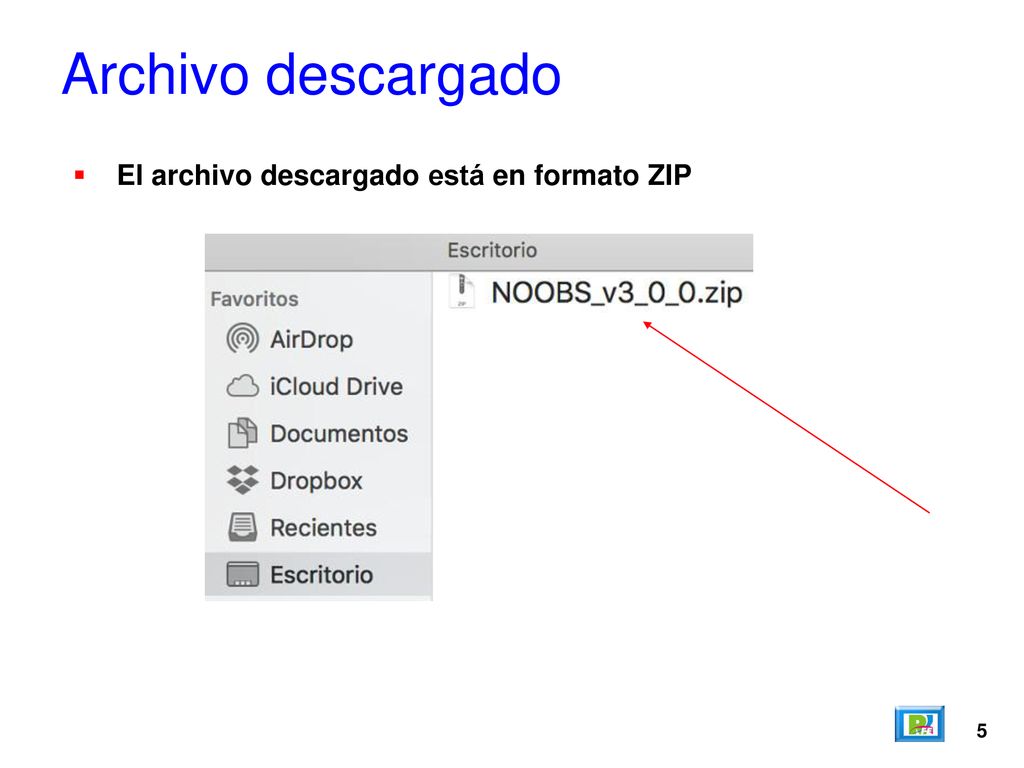 Archivo descargado El archivo descargado está en formato ZIP 5