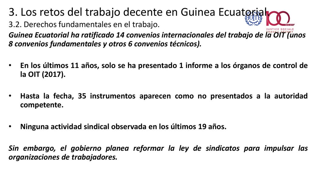 3. Los retos del trabajo decente en Guinea Ecuatorial. 3. 2