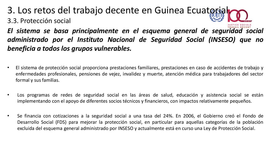 3. Los retos del trabajo decente en Guinea Ecuatorial. 3. 3