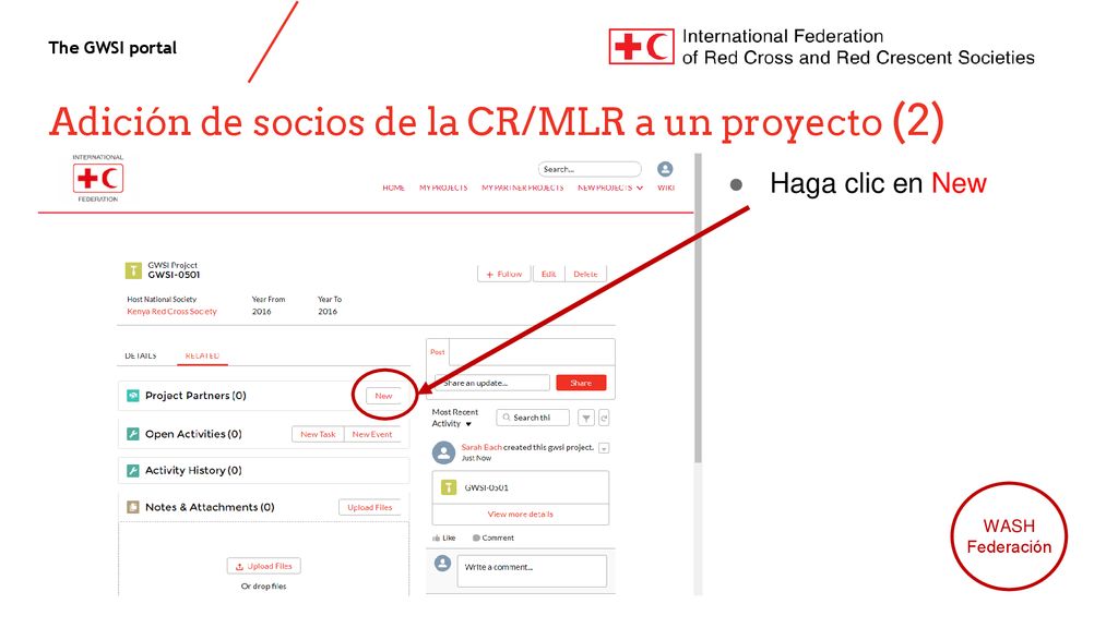 Adición de socios de la CR/MLR a un proyecto (2)