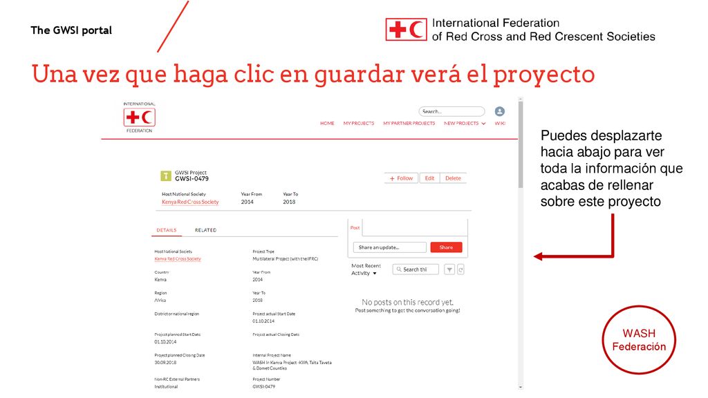 Una vez que haga clic en guardar verá el proyecto
