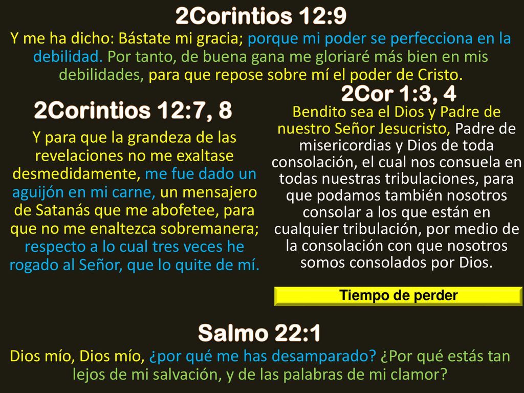 2Corintios 12:9 2Corintios 12:7, 8 Salmo 22:1