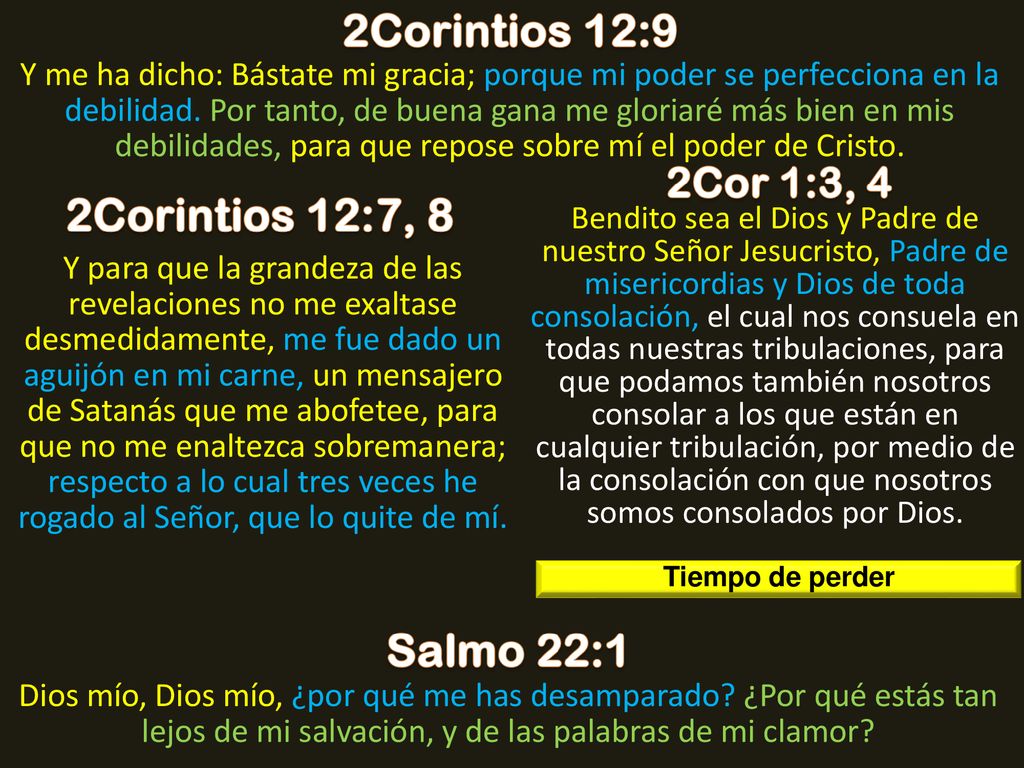 2Corintios 12:9 2Corintios 12:7, 8 Salmo 22:1