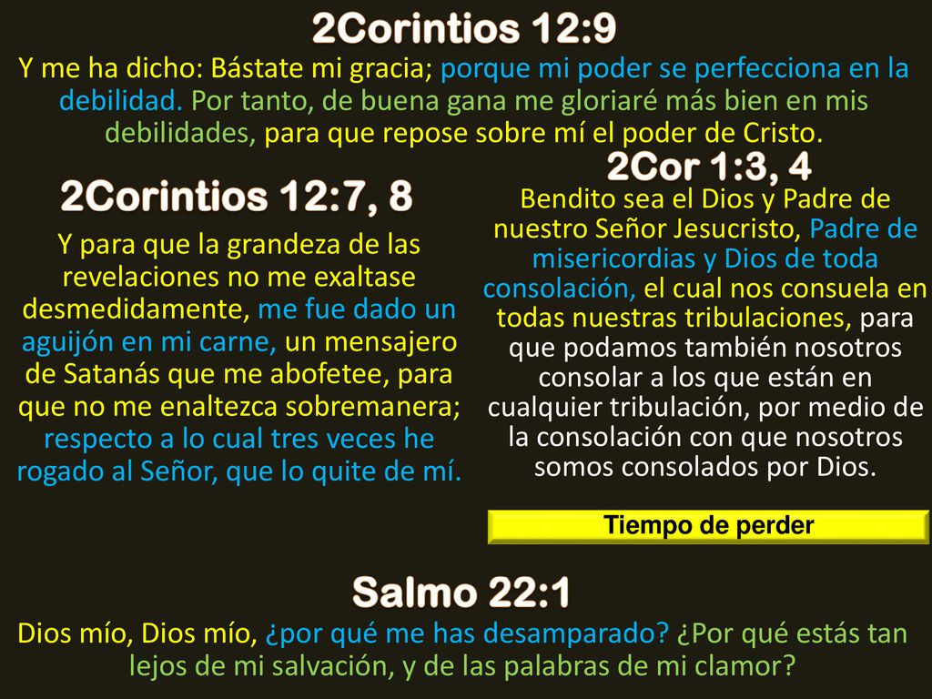 2Corintios 12:9 2Corintios 12:7, 8 Salmo 22:1