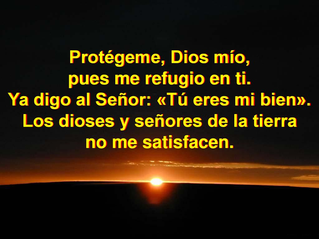 Ya digo al Señor: «Tú eres mi bien». Los dioses y señores de la tierra