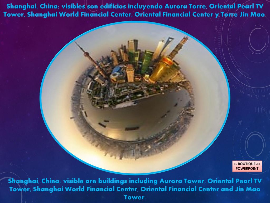 Shanghai, China; visibles son edificios incluyendo Aurora Torre, Oriental Pearl TV Tower, Shanghai World Financial Center, Oriental Financial Center y Torre Jin Mao.