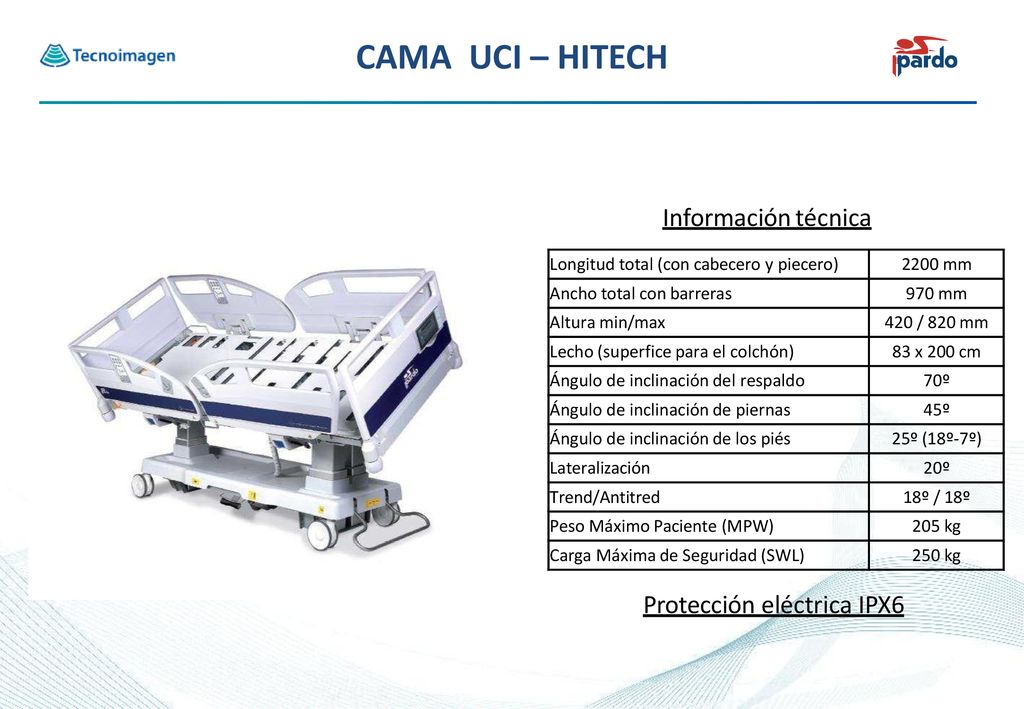 CAMA UCI – HITECH CAMA UCI – HITECH Información técnica