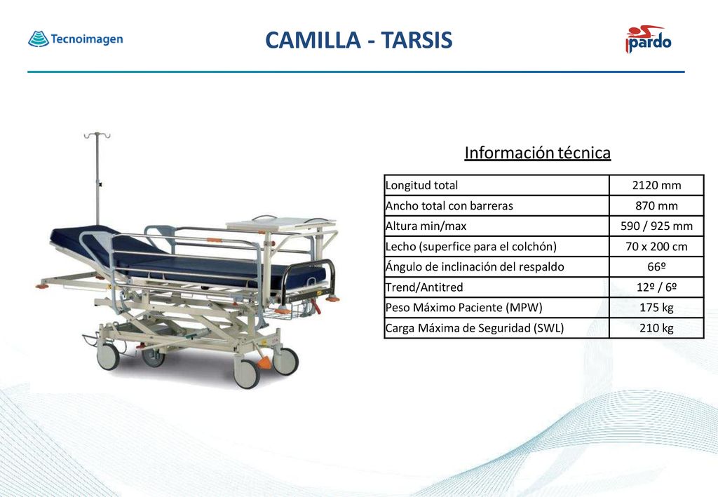 CAMILLA - TARSIS CAMILLA - TARSIS Información técnica Longitud total