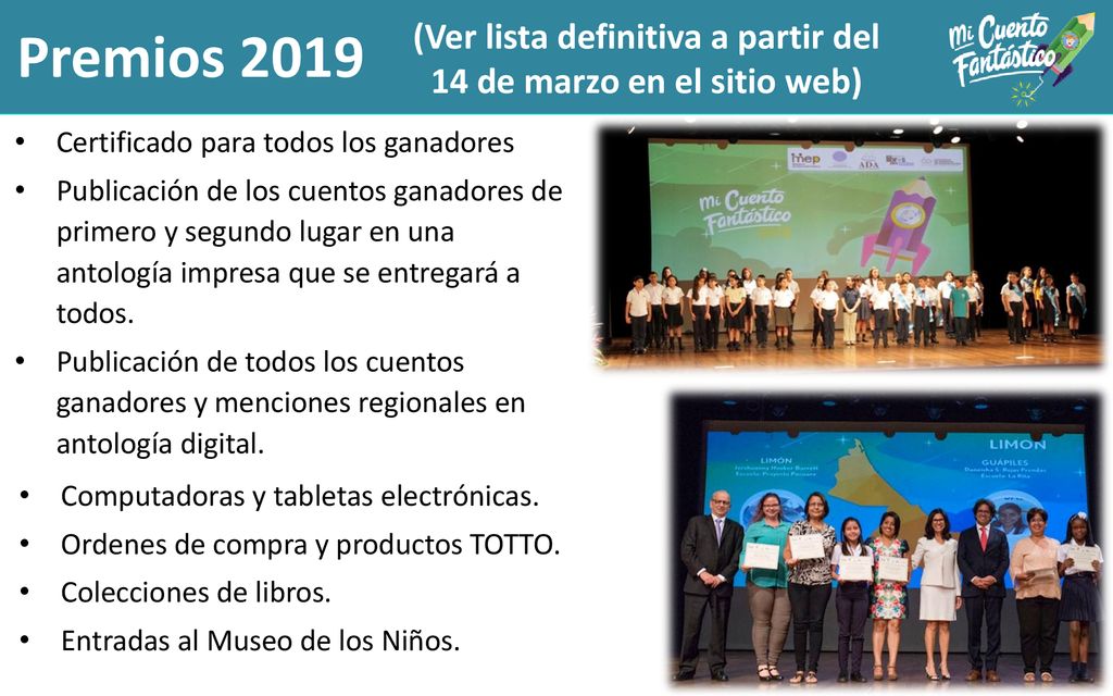 (Ver lista definitiva a partir del 14 de marzo en el sitio web)