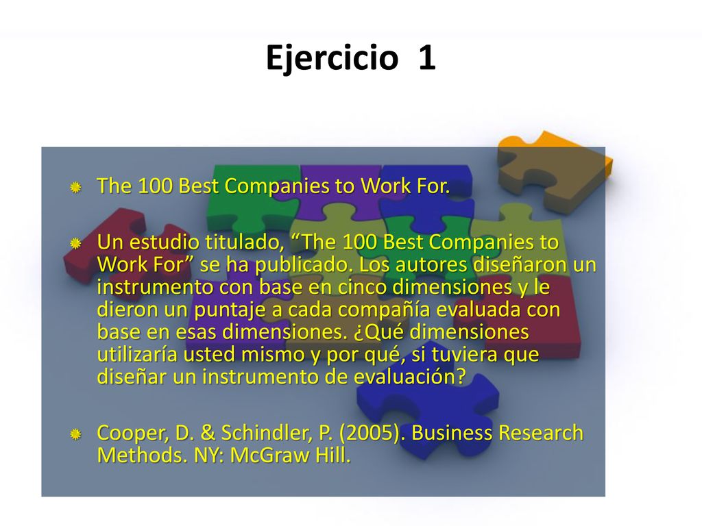 Ejercicio 1 The 100 Best Companies to Work For.